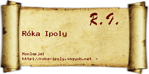 Róka Ipoly névjegykártya